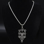 Kaballe Diagram Tree of Life Sephiroth Pendant Necklace silver
