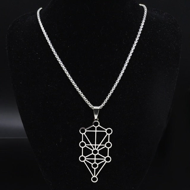 Kaballe Diagram Tree of Life Sephiroth Pendant Necklace silver