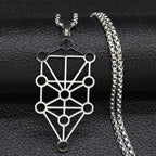 Kaballe Diagram Tree of Life Sephiroth Pendant Necklace silver