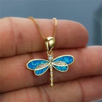 Women's Dragonfly Pendant Necklace blue