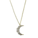 Zircon Moon Pendant Necklace for Women gold
