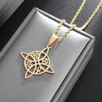 Wiccan Protection Witch’s Knot Pendant Necklace Gold