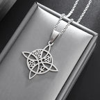Wiccan Protection Witch’s Knot Pendant Necklace Silver