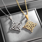 Wiccan Protection Witch’s Knot Pendant Necklace Gold