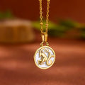 Gold and White Pendant Necklace Zodiac Sign 12 Constellations Capricorn