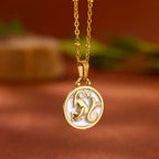 Gold and White Pendant Necklace Zodiac Sign 12 Constellations Capricorn