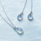 Women's Fertility Oval Pendant Necklace Moonstone