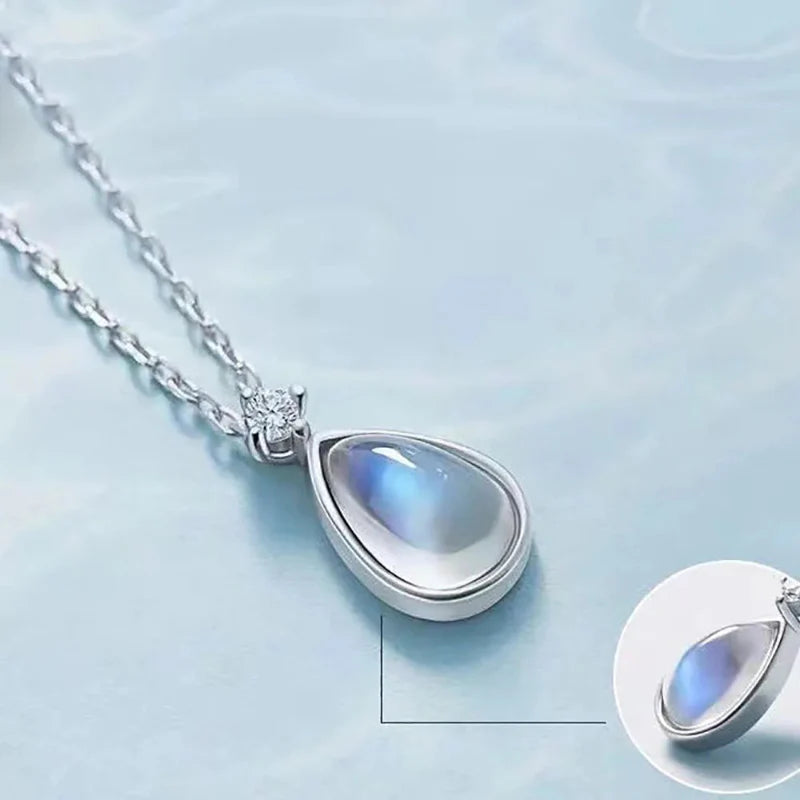 Women's Fertility Oval Pendant Necklace Moonstone