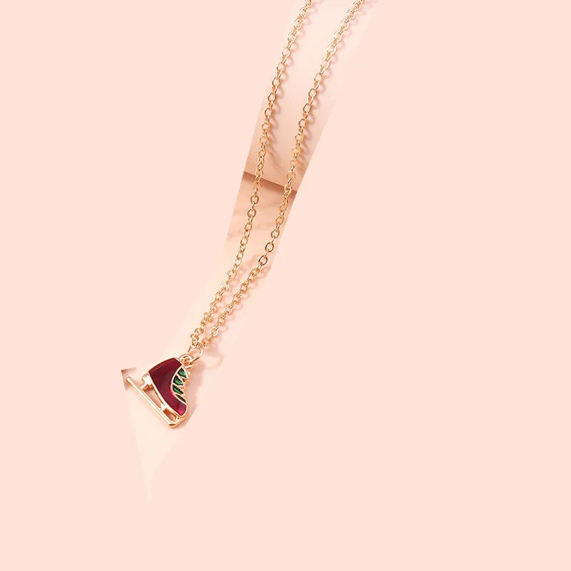 Christmas Skate Pendant Necklace