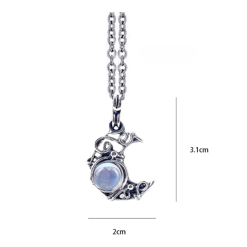 Vintage Moonstone Pendant Necklace c