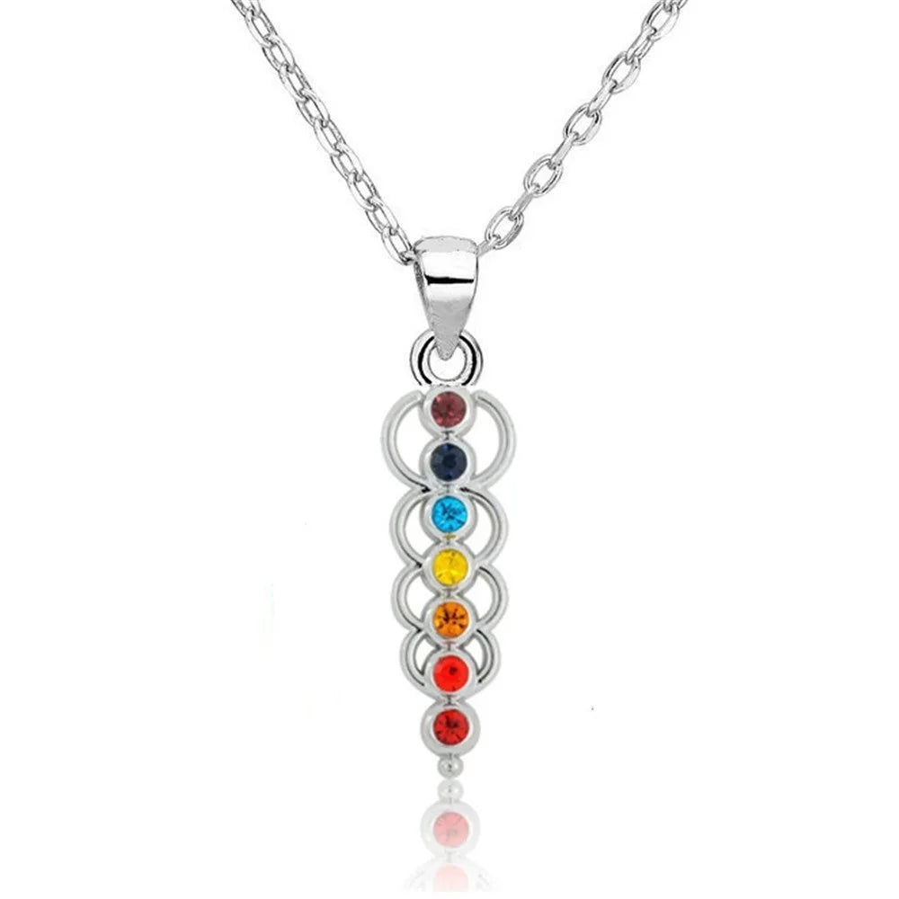 7 Chakra Stone Pendant Necklace for Women
