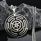Strophalos Hecate's Wheel Pendant Necklace silver