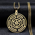 Strophalos Hecate's Wheel Pendant Necklace GOLD