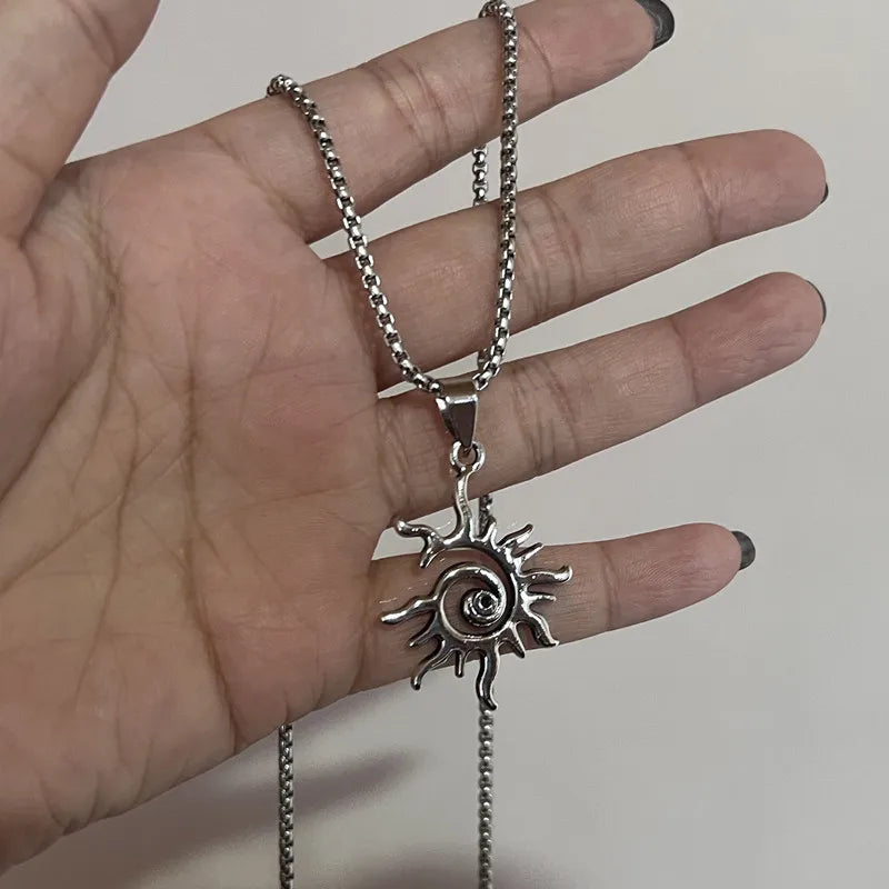 Asymmetrical Sun Pendant Necklace