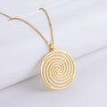 Geometric Spiral Necklace & Pendant in Gold
