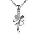 Four-Leaf Clover Pendant Necklace for Women in Silver