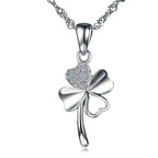 Four-Leaf Clover Pendant Necklace for Women in Silver