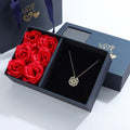 Heart Clover Pendant Necklace with Gift Box silver