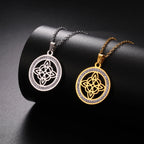 Wiccan Witch's Knot Pendant Necklace Protection Amulet Women gold