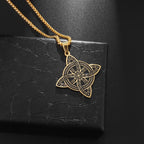 Wiccan Protection Witch's Knot Pendant Necklace in Gold