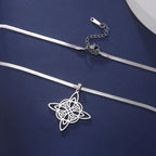 Wiccan Witch's Knot Pendant Necklace Women's Protective Amulet silver