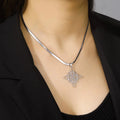 Wiccan Witch's Knot Pendant Necklace Women's Protective Amulet silver