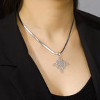 Wiccan Witch's Knot Pendant Necklace Women's Protective Amulet silver