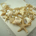 Shell, Starfish, Conch Shell and Pearl Pendant Necklace