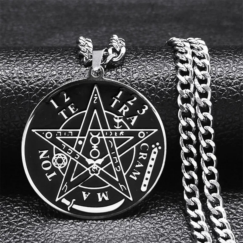 Pentagram Necklace with Tetragrammaton Solomon Pendant