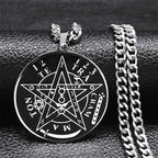 Pentagram Necklace with Tetragrammaton Solomon Pendant