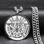 Pentagram Necklace with Tetragrammaton Solomon Pendant