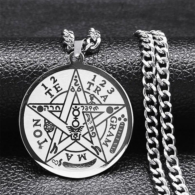 Pentagram Necklace with Tetragrammaton Solomon Pendant