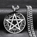 Pentagram Necklace with Tetragrammaton Solomon Pendant