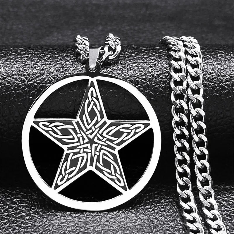 Pentagram Necklace with Tetragrammaton Solomon Pendant