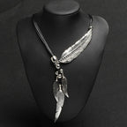 Women's Feather Necklace silver