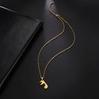 Couple Necklaces Music Note Pendant Gold
