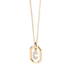 Women’s necklace with hexagonal initial pendant c