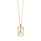 Women’s necklace with hexagonal initial pendant a