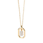 Women’s necklace with hexagonal initial pendant b