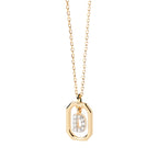 Women’s necklace with hexagonal initial pendant d
