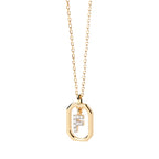 Women’s necklace with hexagonal initial pendant f