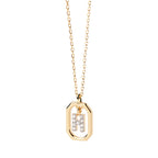 Women’s necklace with hexagonal initial pendant h