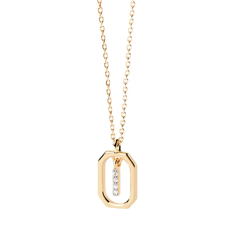 Women’s necklace with hexagonal initial pendant i