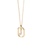 Women’s necklace with hexagonal initial pendant j
