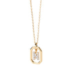 Women’s necklace with hexagonal initial pendant n