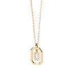 Women’s necklace with hexagonal initial pendant u