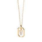Women’s necklace with hexagonal initial pendant v