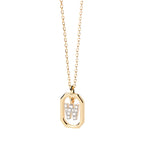 Women’s necklace with hexagonal initial pendant w