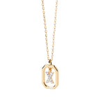 Women’s necklace with hexagonal initial pendant x