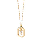 Women’s necklace with hexagonal initial pendant y